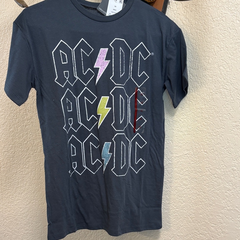 AC/DC Kids Tee with Colorful Lightning Bolts